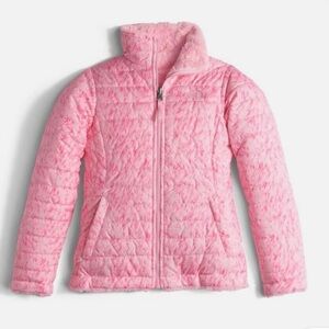 The North Face Girls Reversible Mossbud Swirl Pink zip up jacket S
